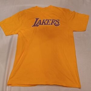 Mens LA Lakers T-Shirt MEDIUM Yellow 🆕 Los Angeles Cotton Shirt 🏀 NBA